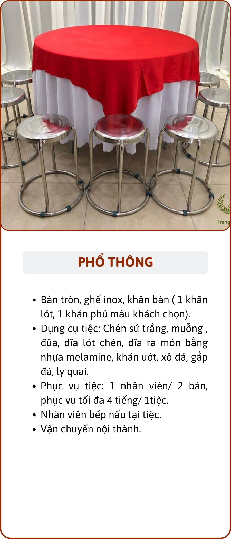 đặt tiệc trọn gói tphcm